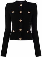 Balmain veste boutonnée à design nervuré - Noir - thumbnail