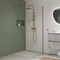 Saqu Modulo inloopdouche incl. antikalk 90x210cm geborsteld messing