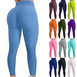 Dames Yogabroek Yoga legging Elastische tailleband Hoge taille Yoga Sportschooltraining Pilates Panty Zwart Wit Roze Sport Sportkleding Rekbaar Slank Lightinthebox