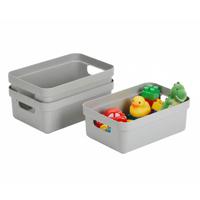Sunware Opbergbox - 8x - kunststof - lichtgrijs - 9 liter - Opbergbakken - Opbergmanden