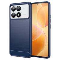 Xiaomi Redmi K70/K70 Pro Geborsteld TPU Hoesje - Koolstofvezel - Blauw