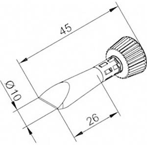 Ersa 0102CDLF100C/SB Soldeerpunt Beitelvorm Grootte soldeerpunt 10 mm Lengte soldeerpunt: 45 mm Inhoud: 1 stuk(s)