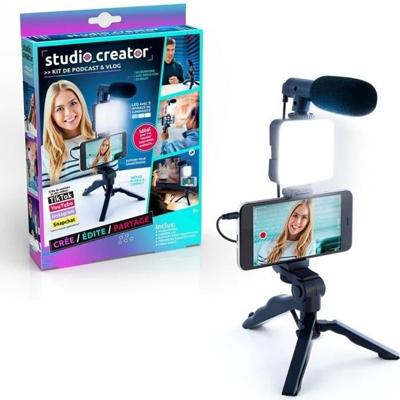 Vlogging kit - Studio Creator - Podcast & vlogging -kit met licht en microfoon - INF 033 - kanaalspeelgoed