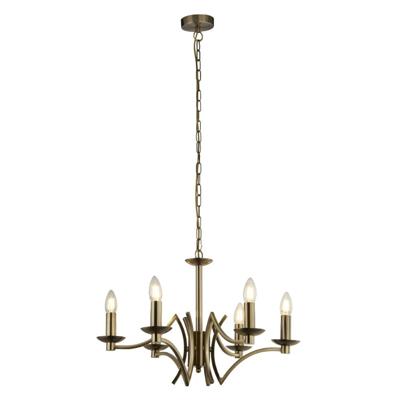 Searchlight 6-lichts kroonluchterAscot messing mat - 41312-6AB