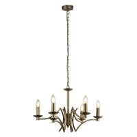 Searchlight 6-lichts kroonluchterAscot messing mat - 41312-6AB