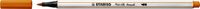 STABILO Pen 68 brush, premium brush viltstift, oranje, per stuk - thumbnail