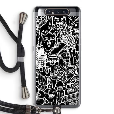 Vexx Black Mixtape: Samsung Galaxy A80 Transparant Hoesje met koord