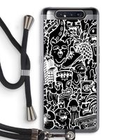 Vexx Black Mixtape: Samsung Galaxy A80 Transparant Hoesje met koord