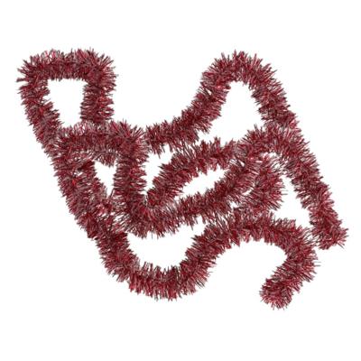 2x stuks kerstslingers - rood met sneeuw - 180 x 7 cm - kerstboom versiering/guirlandes