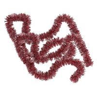 2x stuks kerstslingers - rood met sneeuw - 180 x 7 cm - kerstboom versiering/guirlandes