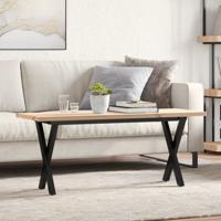 Salontafel X-frame 110x40x45,5 cm grenenhout en staal