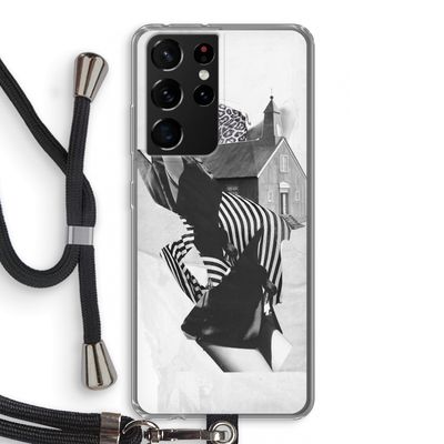 House: Samsung Galaxy S21 Ultra Transparant Hoesje met koord