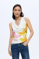 Bedrukte mouwloze top - MATERIAL FINISHES - XL