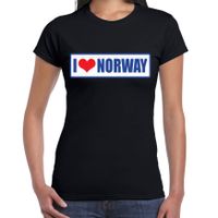 I love Norway / Noorwegen landen t-shirt zwart dames