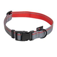 Hondenhalsband grijs rood Stripe XL