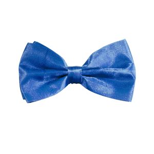 Carnaval verkleed vlinderstrikje zijdeglans - kobalt blauw - polyester - heren/dames