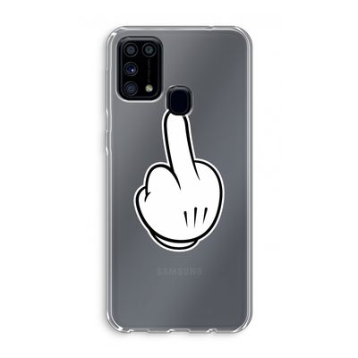 Middle finger white: Samsung Galaxy M31 Transparant Hoesje