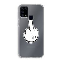 Middle finger white: Samsung Galaxy M31 Transparant Hoesje