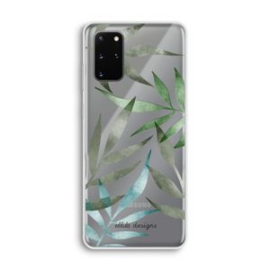 Tropical watercolor leaves: Samsung Galaxy S20 Plus Transparant Hoesje