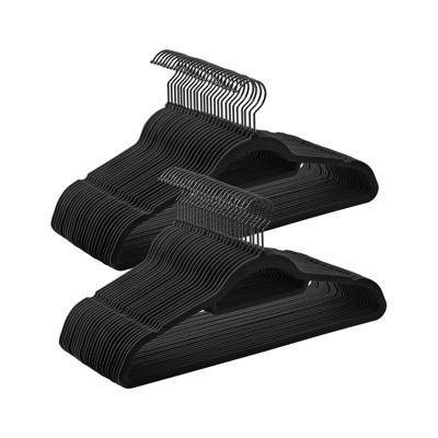 Fluwelen hanger met roségouden draaibare haak, Inkzwart