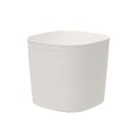 Pot met waterreserve - GARDEN ID Respect - Wit 30 x 30 cm - 100% huishoudelijk afval - 100% recyclebaar - Gestructureerd oppervlak.