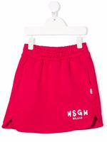 MSGM Kids jupe mi-longue à logo imprimé - Rose