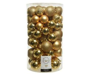 Decoris Onbreekbare Kerstballenmix Van Kunststof,  Koker Van 100 Stuks,