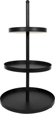 Cookinglife Etagère metaal zwart ø 20, 25 & 30 cm - 3-laags - 55 cm hoog