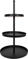 Cookinglife Etagère metaal zwart ø 20, 25 & 30 cm - 3-laags - 55 cm hoog