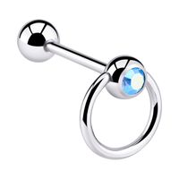 Slave-Barbell met jeweled ball Chirurgisch Staal 316L Barbells