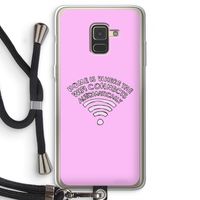 Home Is Where The Wifi Is: Samsung Galaxy A8 (2018) Transparant Hoesje met koord