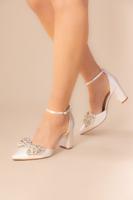 The Perfect Bridal Company Zinnia-Zilver Kristalversierde Grote Strik Schoenclip