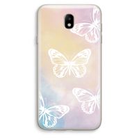 White butterfly: Samsung Galaxy J7 (2017) Transparant Hoesje
