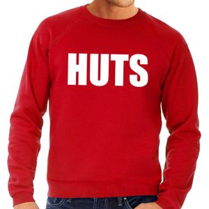 HUTS tekst sweater rood