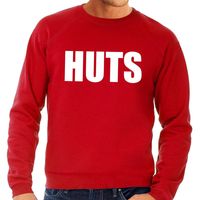 HUTS tekst sweater rood - thumbnail