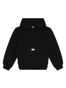 Dolce & Gabbana Kids hoodie zippé à plaque logo - Noir