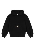 Dolce & Gabbana Kids hoodie zippé à plaque logo - Noir - thumbnail