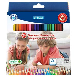 Stylex 26004 kleurpotlood Zwart, Blauw, Bruin, Groen, Grijs, Lichtblauw, Lichtgroen, Magenta, Oranje, Roze, Rood, Wit, Geel 24 stuk(s)