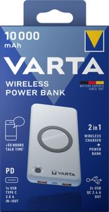 Varta 57913 Lithium-Polymeer (LiPo) 10000 mAh Draadloos opladen Wit