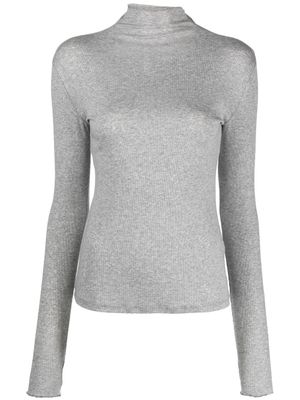 Filippa K haut nervuré à col montant - Gris