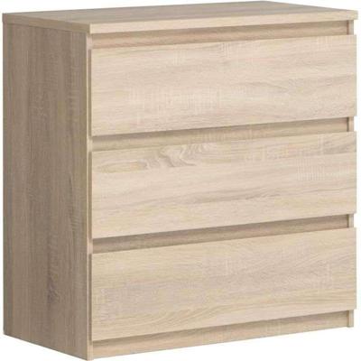 Ladekast CHELSEA 3 Laden - Eikenkleur - B 77,2 x D 42 x H 79,9 cm