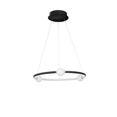 Lyora HanglampCelia zwart met wit rond horizontaal - 9820601