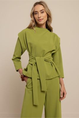 Hailey twill top - dark lime - 13475