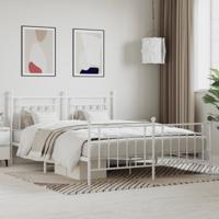 Bedframe met hoofd- en voeteneinde metaal wit 180x200 cm