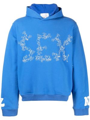 Natasha Zinko hoodie à imprimé graphique - Bleu
