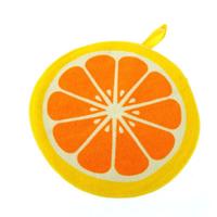 Soft Plush Kitchen Fabric Microfiber Hanging Washcloth Quick-Dry Hand Towel(Orange)