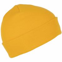 Wintermuts Beanie Yukon - geel - heren/dames - sterk/zacht/licht gebreid 100% Acryl