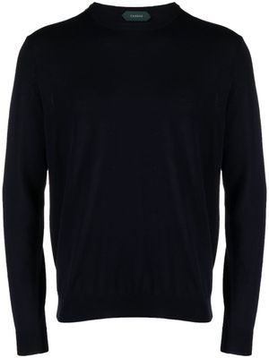 Zanone pull en maille à col rond - Bleu