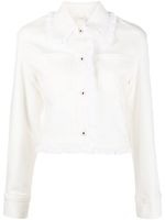 Kenzo veste crop en jean à broderies anglaises - Tons neutres