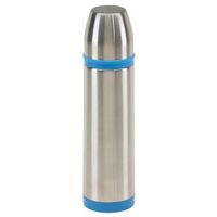 RVS thermosfles/isoleerfles 500 ml zilver/blauw